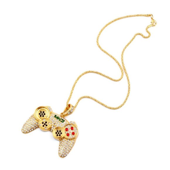 Iced Gold Gaming Controller Necklace, Video Game,‎ XBOX PS2 PS3 PS4 PS5 - Picture 6 of 6